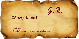 Géczy Noémi névjegykártya